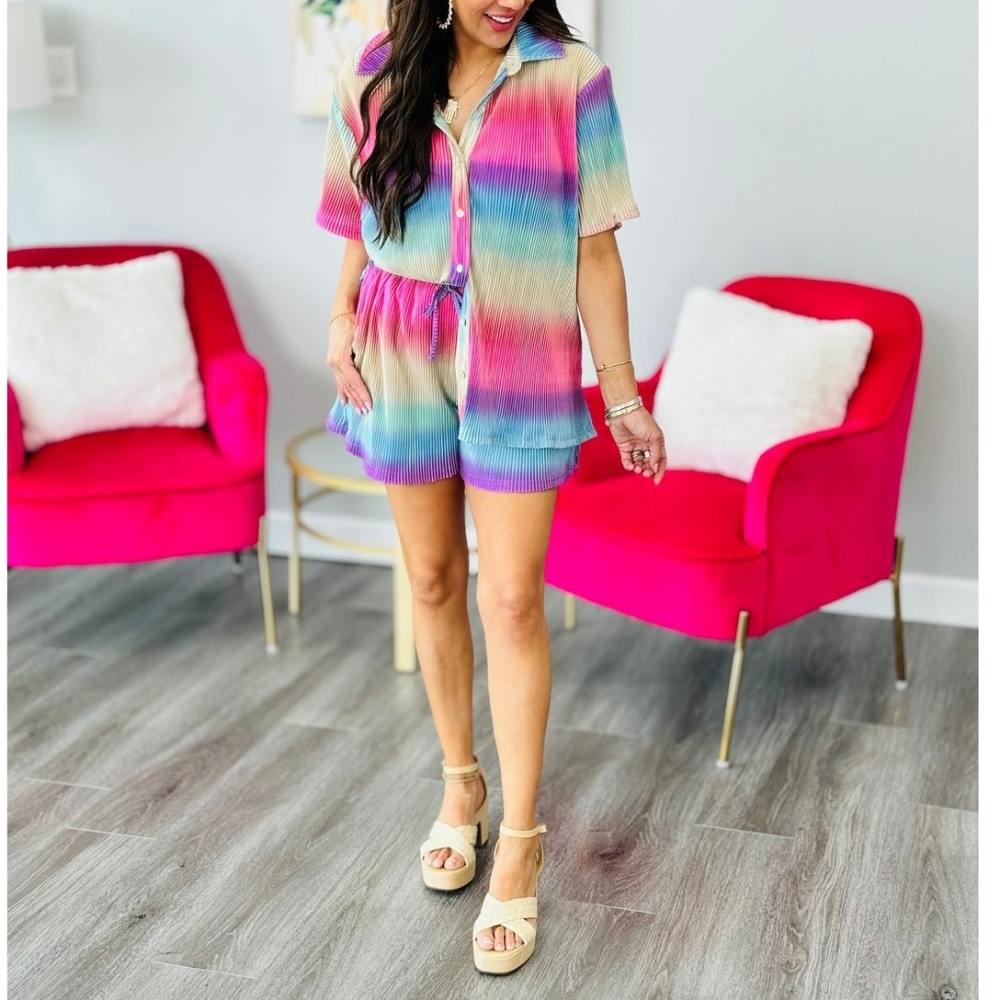 FANTASTIC FAWN Rainbow Ombre Embrace Top and Short‎
